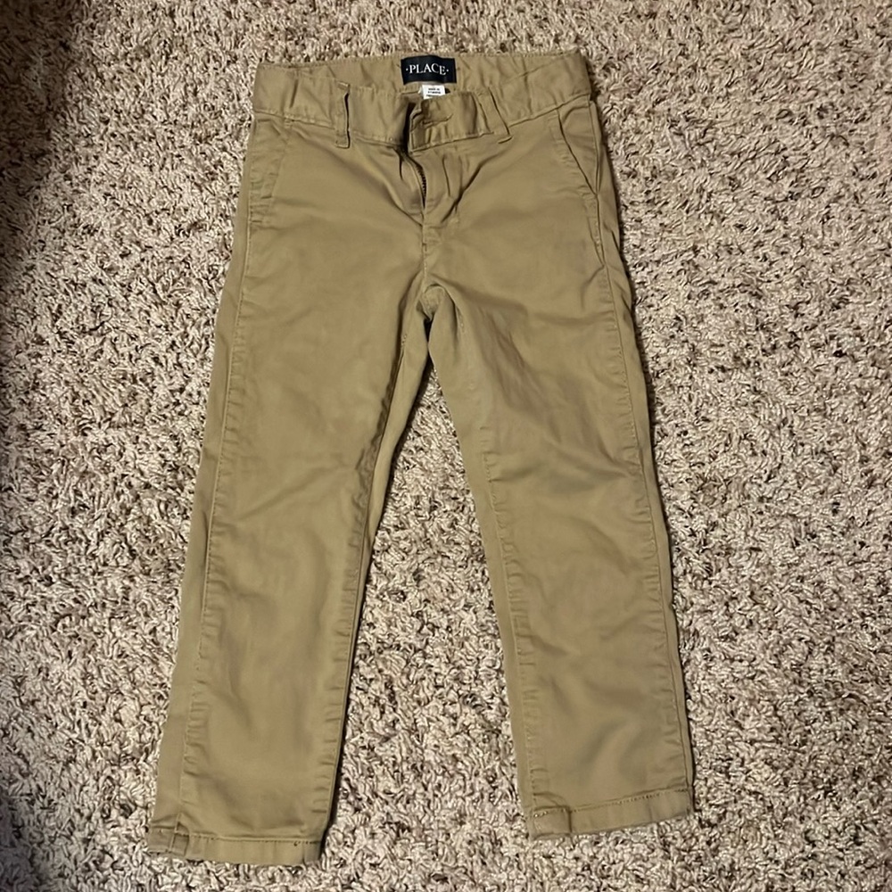 Boys The Children’s Place Stretch Straight Chino Khaki Pants Size 4 Flax